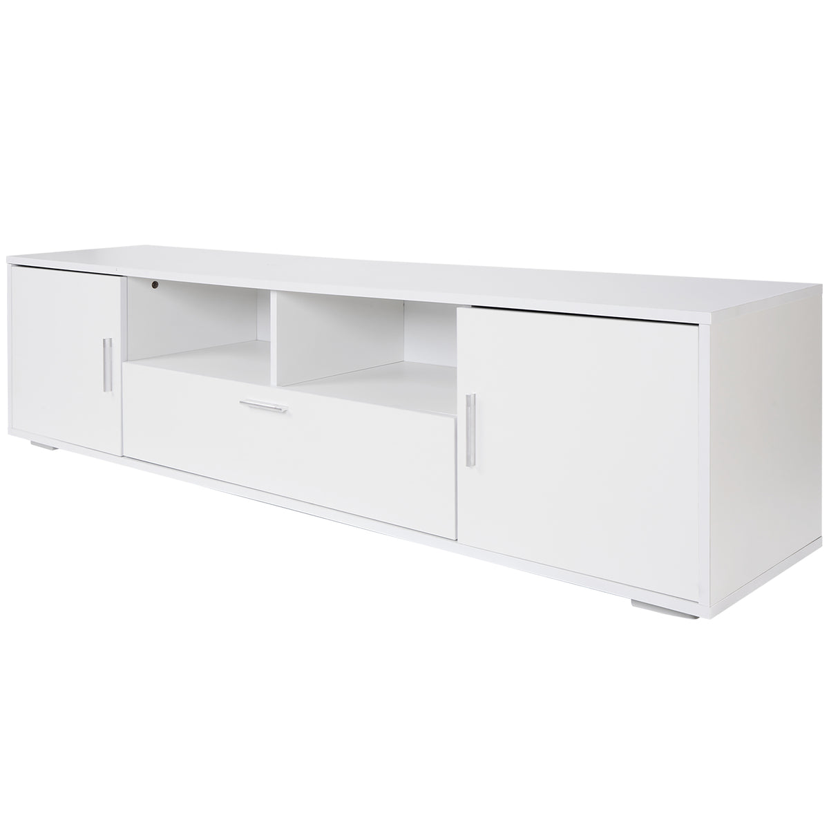 Modern LED TV Stand with Storage White