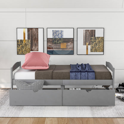 Twin Platform Bed Gray