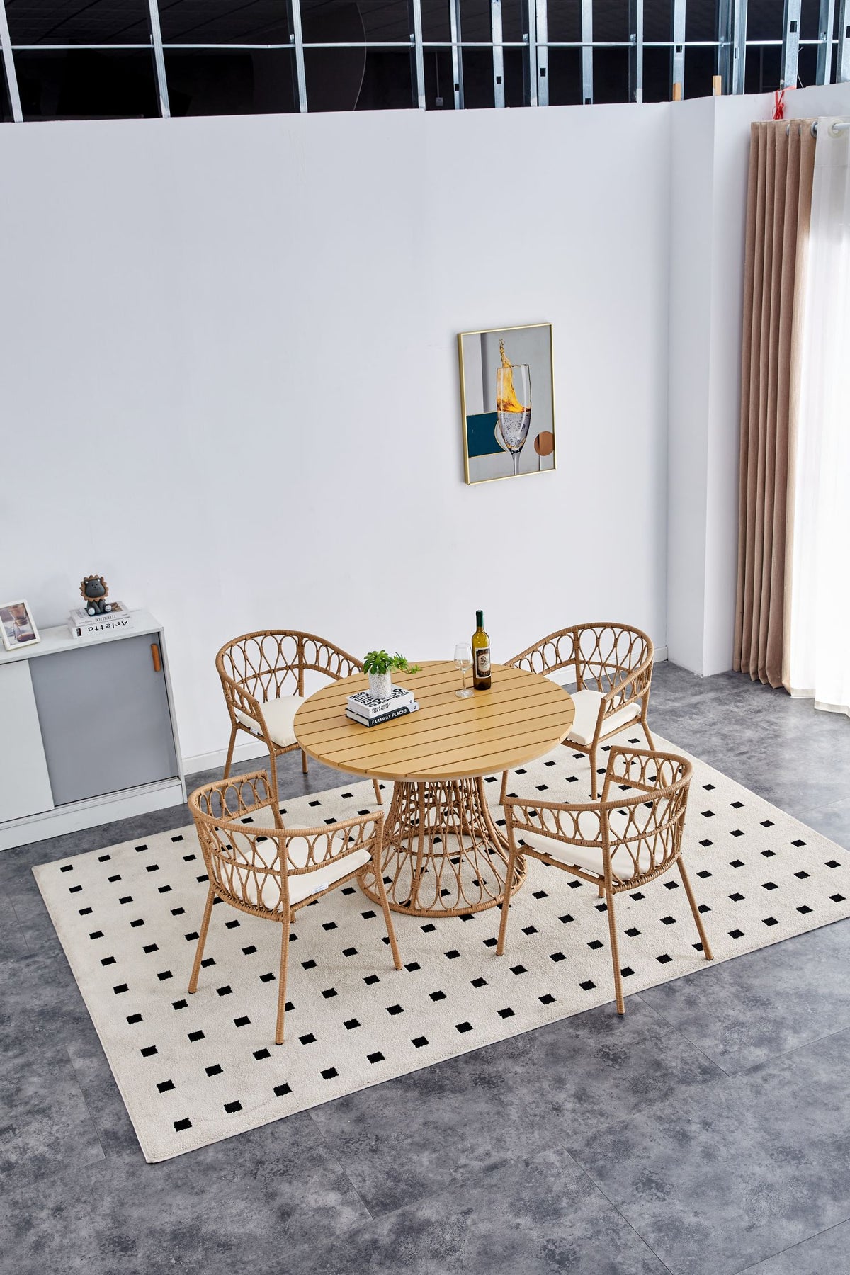 Outdoor Bamboo Dining Set (5 pcs)