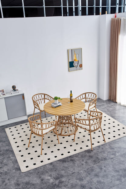 Outdoor Bamboo Dining Set (5 pcs)