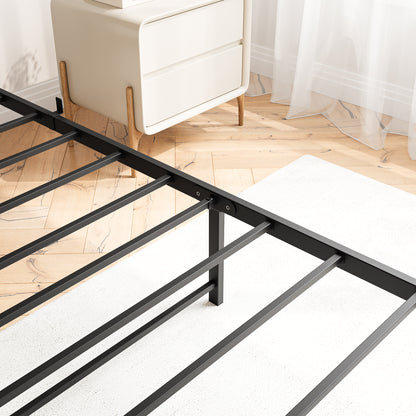 Queen Platform Bed with Charging Station Black