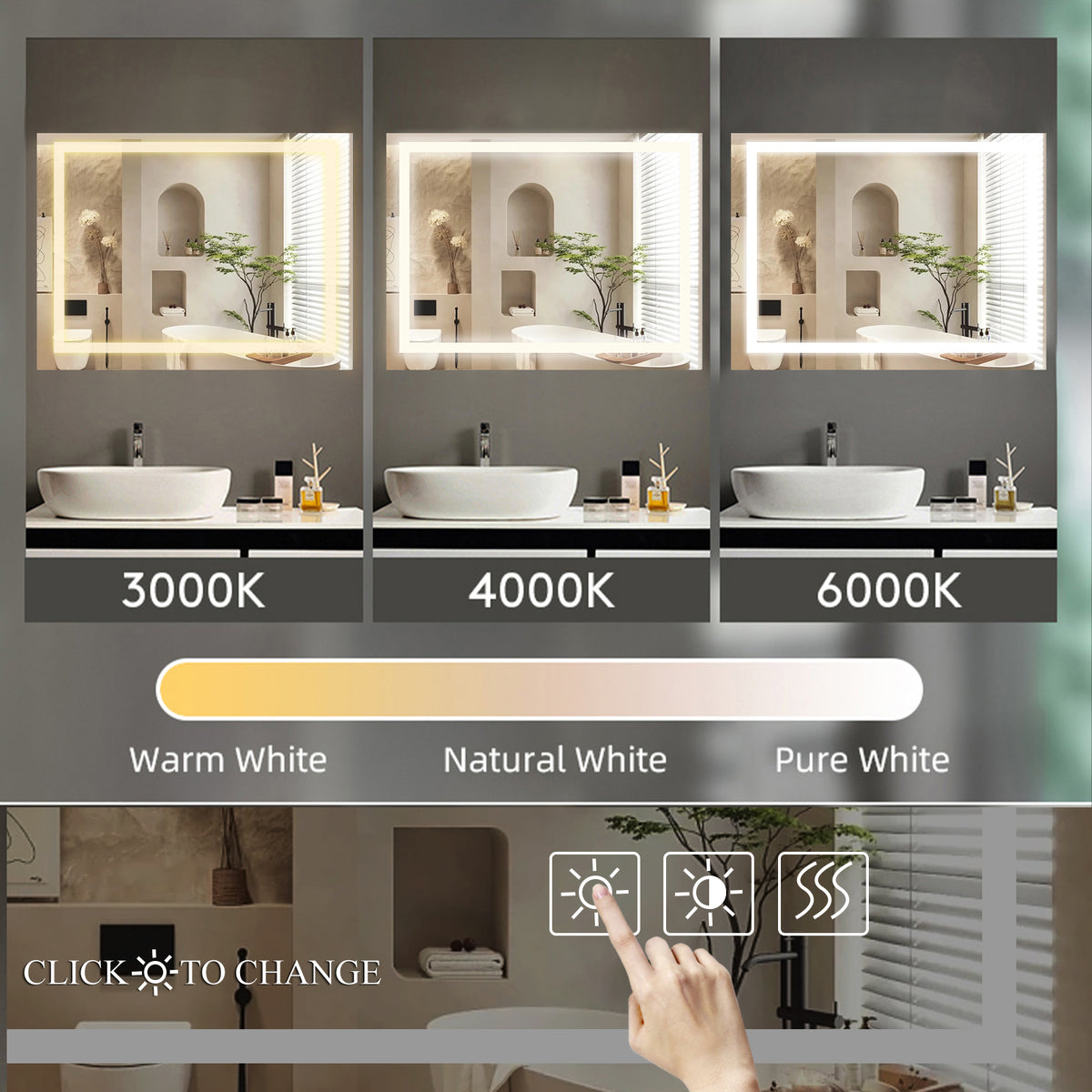 LED Vanity Mirror 48x36