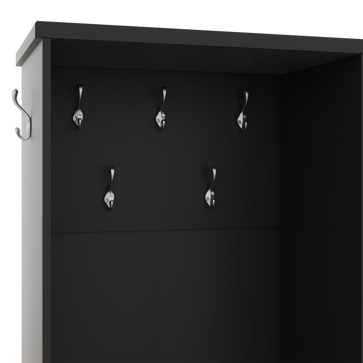 Hall Tree Storage Cabinet Black