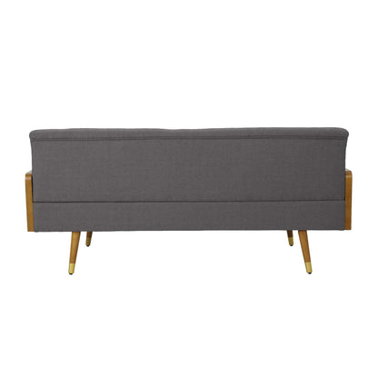 Aidan Mid-Century Tufted Fabric Sofa Gray