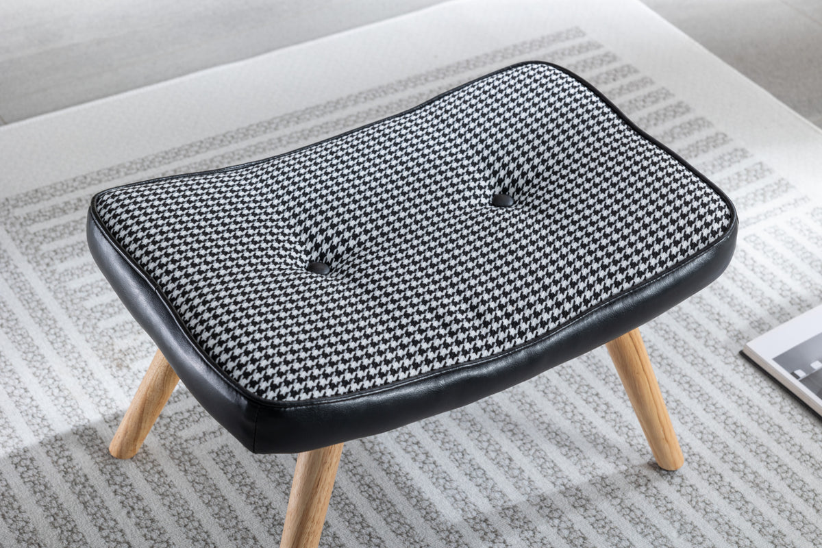 Wooden Step Ottoman with Cushion Black