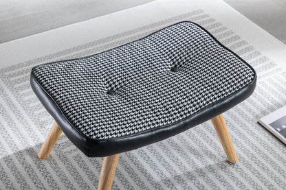 Wooden Step Ottoman with Cushion Black