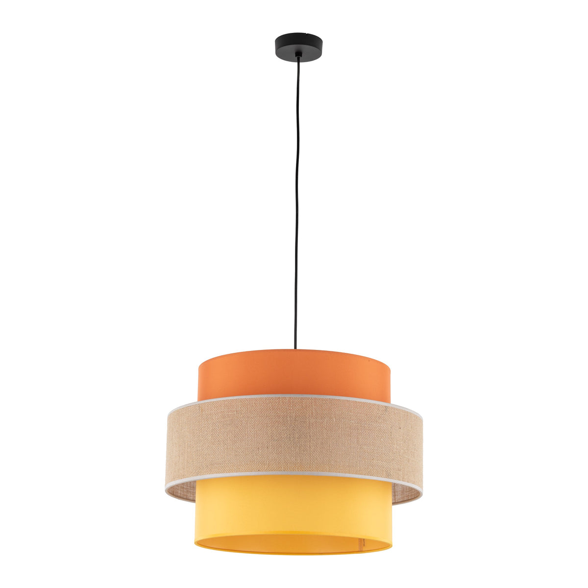 TRIO Jute Mid-Century Boho Large Pendant Light