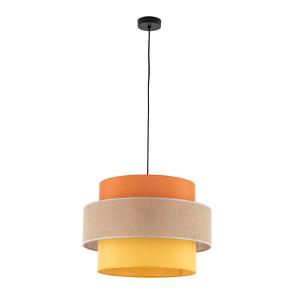 TRIO Jute Mid-Century Boho Large Pendant Light
