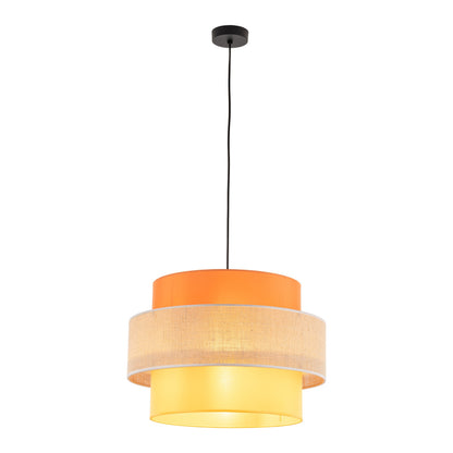 TRIO Jute Mid-Century Boho Large Pendant Light