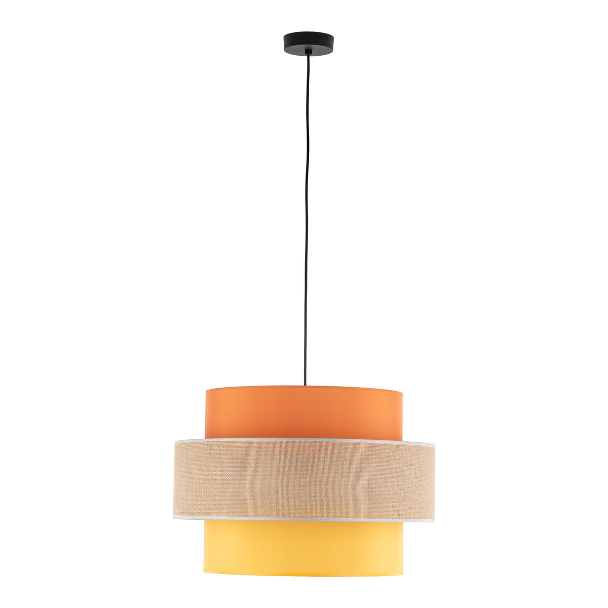 TRIO Jute Mid-Century Boho Large Pendant Light