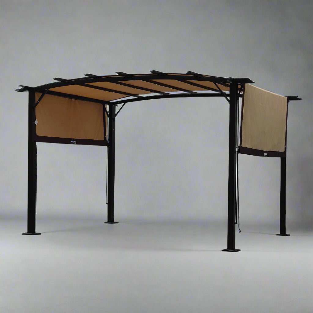 12x9FT Outdoor Retractable Pergola Beige