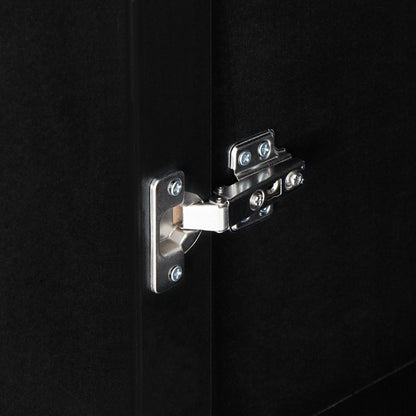 Black Storage Cabinet with Adjustable Shelf MDF Board