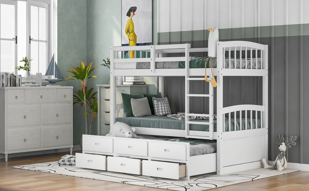 Twin Over Twin Bunk Bed White