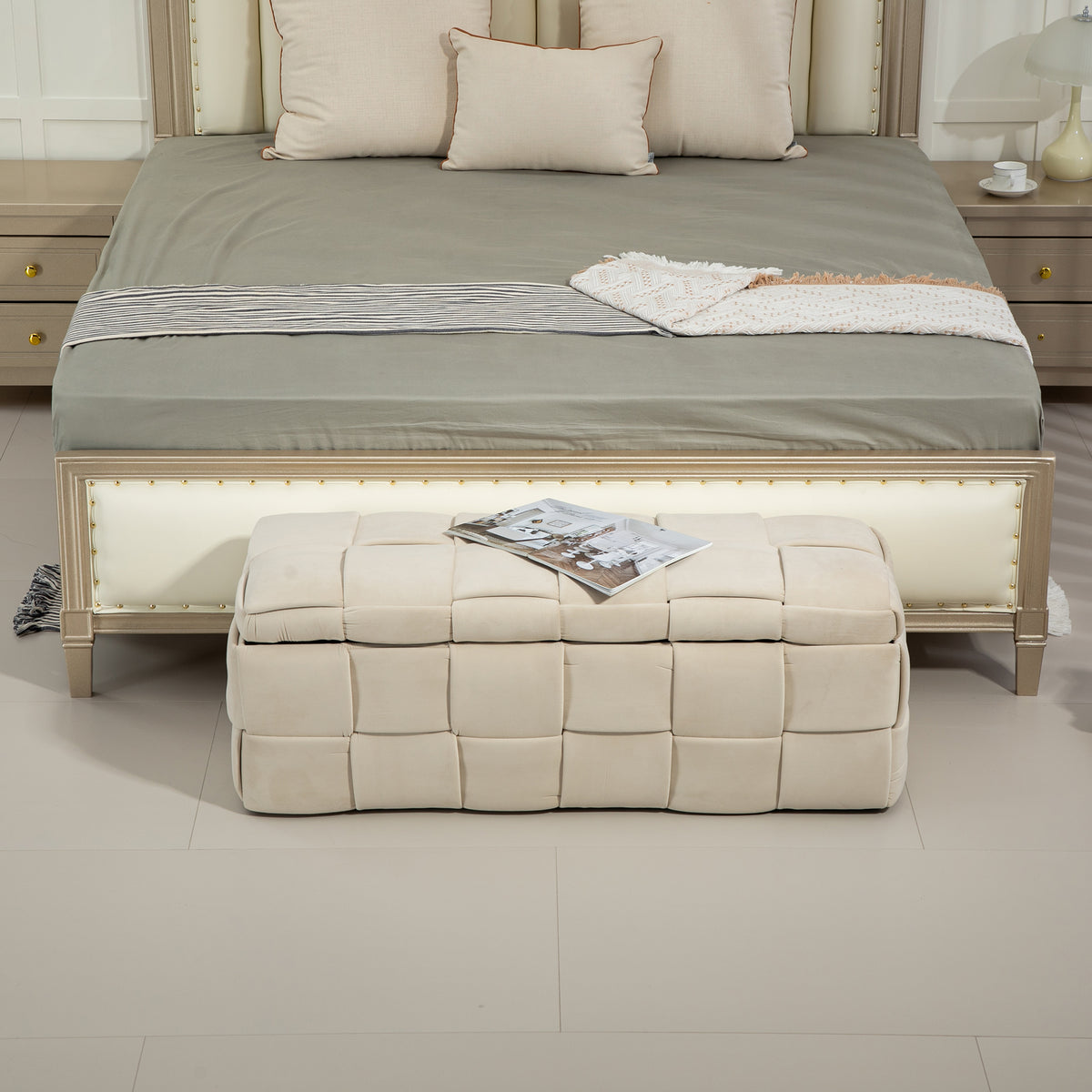 Ottoman Stool Beige