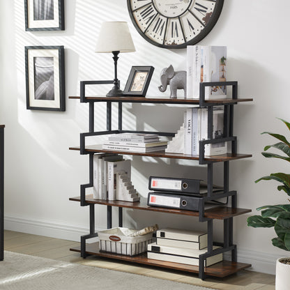 4-Tier Industrial Metal Bookshelf