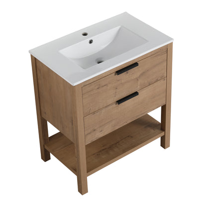 30-Inch Vanity with 2 Drawers White Finish