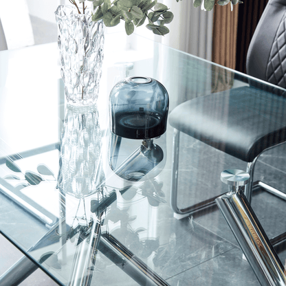 Modern Glass Dining Table – 71" Rectangular Table for 6-8 People