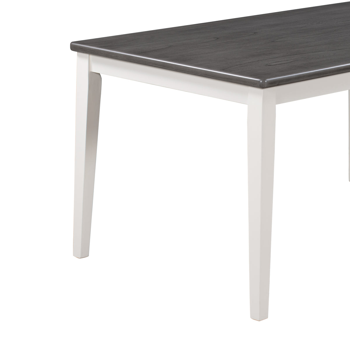 6-Piece Dining Set with Bench White and Gray