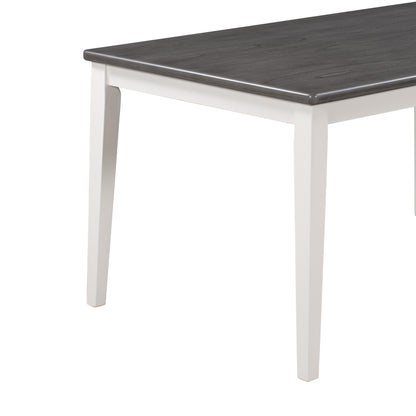 6-Piece Dining Set with Bench White and Gray