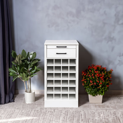 Walnut Modular Wine Bar Cabinet 28-Bottle Storage