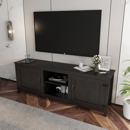 Black Media Console Cabinet