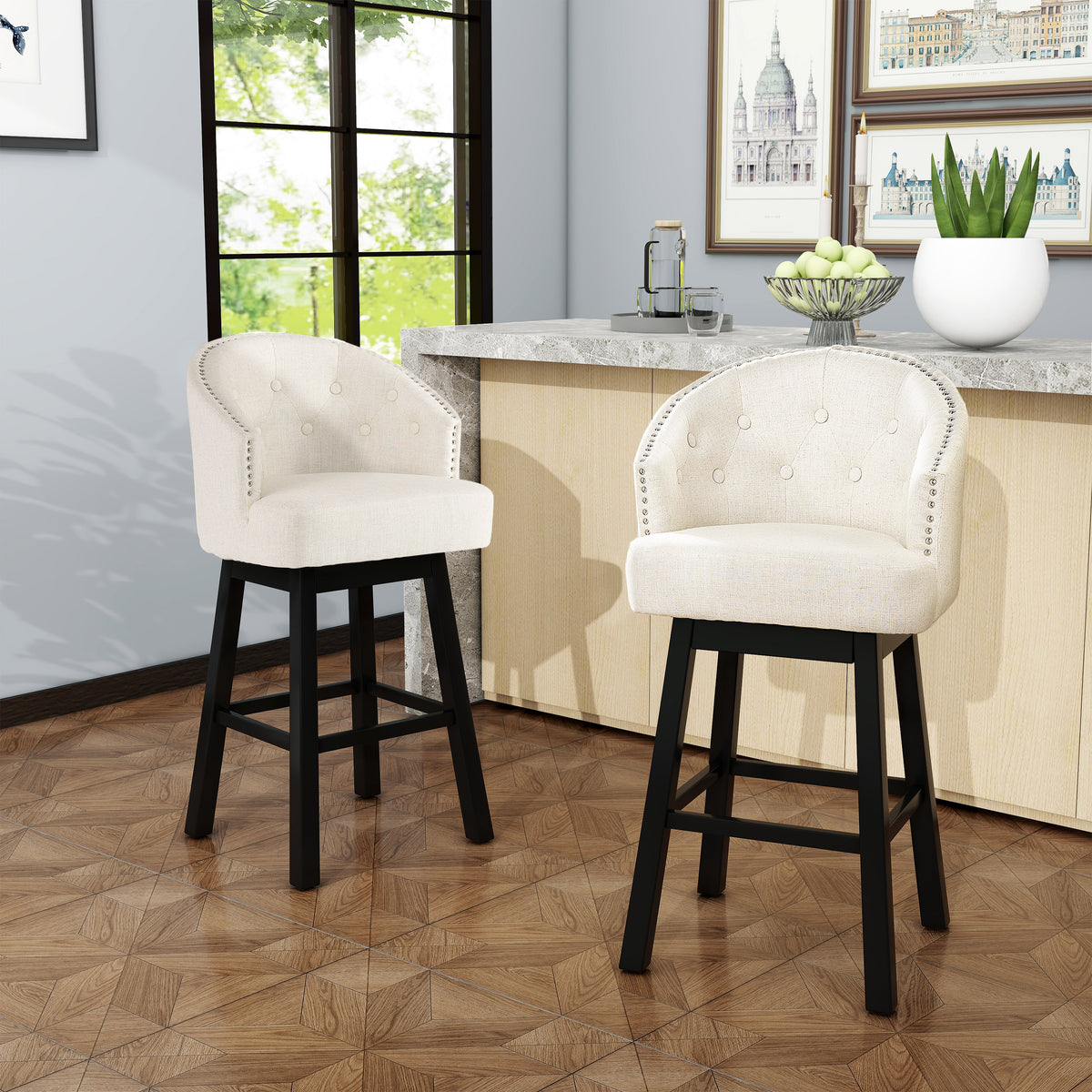 Ogden Swivel Barstools Set of 2