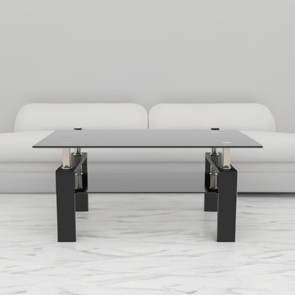 Rectangular Glass Coffee Table – Black