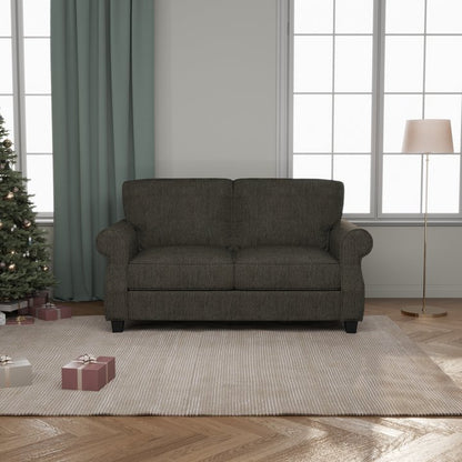 Solid Wood 2-Seater Sofa Gray