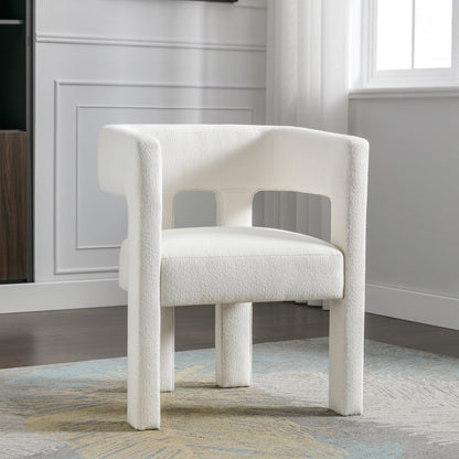Contemporary Accent Chair Beige Upholstery