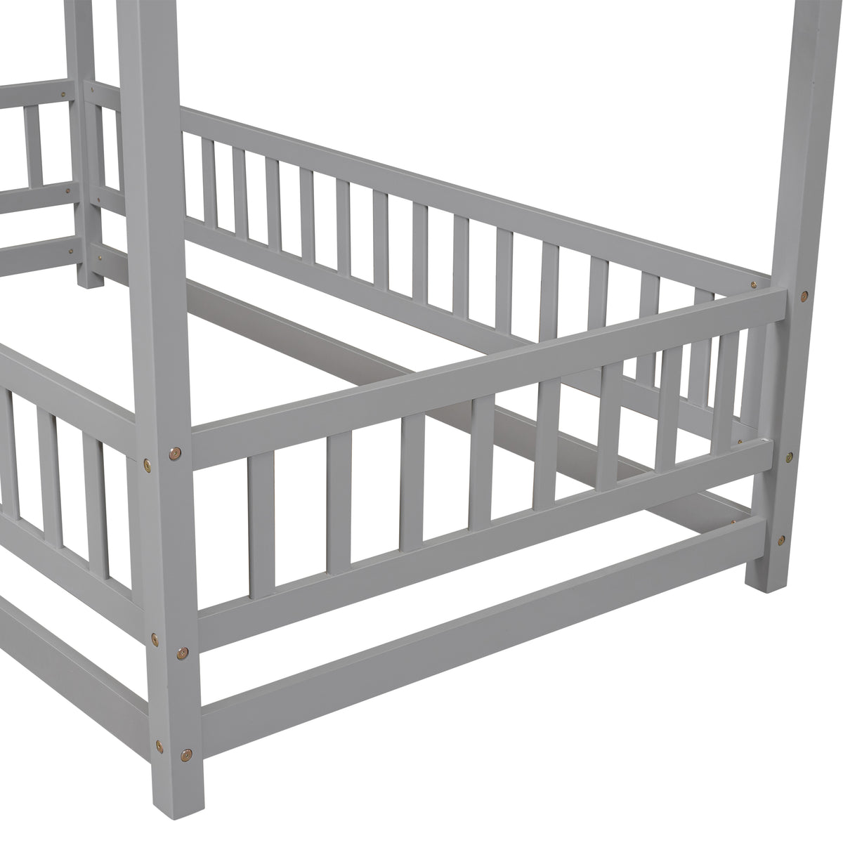 Twin Floor Bed Grey