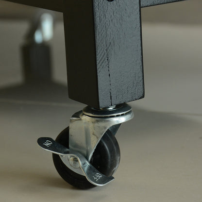 Mobile Kitchen Island with Rubber Wood Top