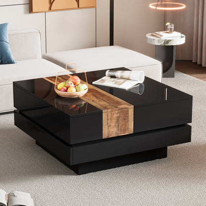 On-Trans Gloss Coffee Table with LED Base
