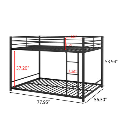 Full Metal Bunk Bed Heavy Duty Black
