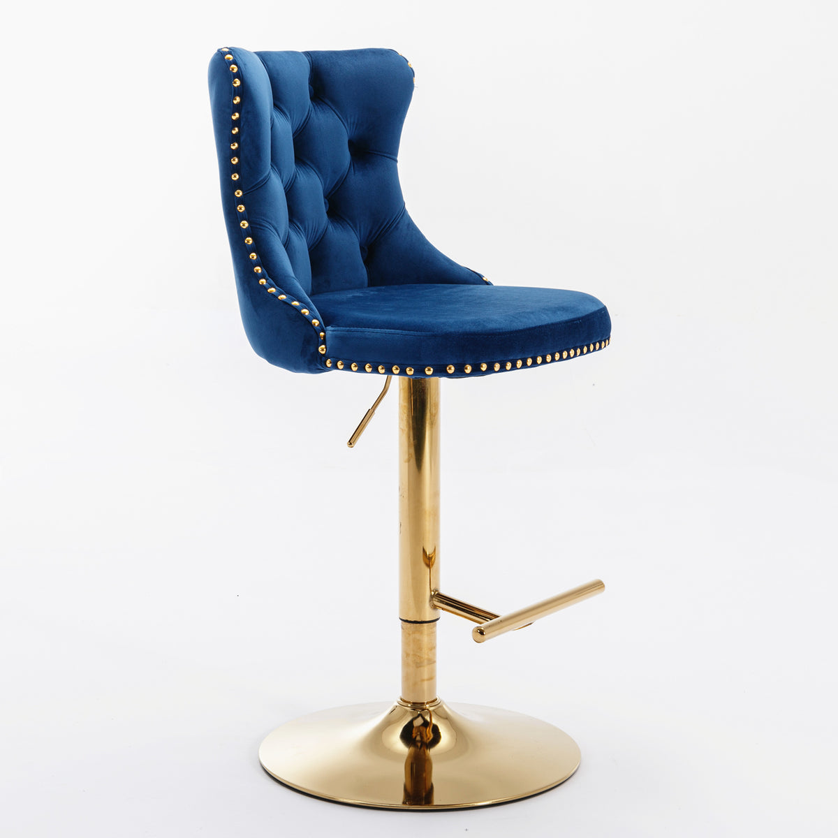 Modern Bar Stools Set of 2 Blue White