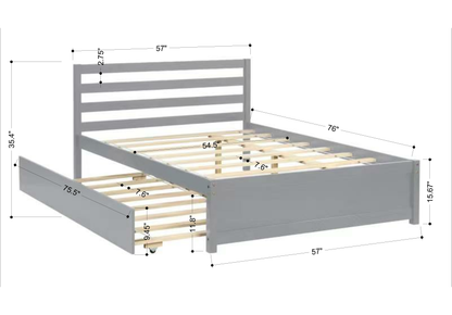 Full Platform Bed Gray