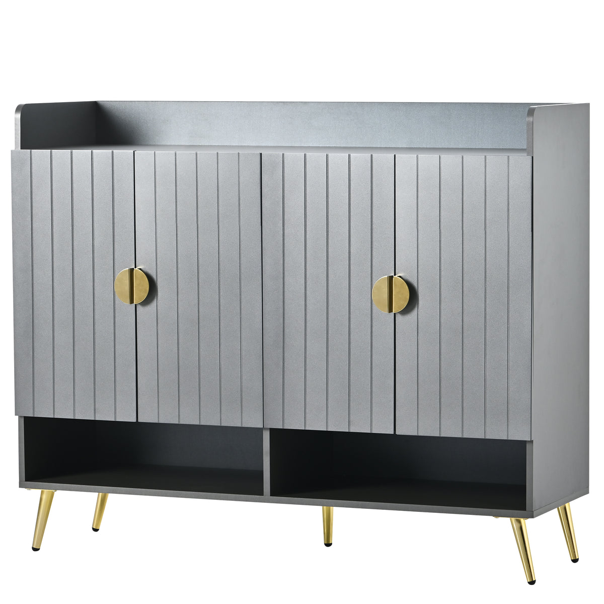 Multi-Layer Shoe Cabinet – Adjustable Matte Wood Edition