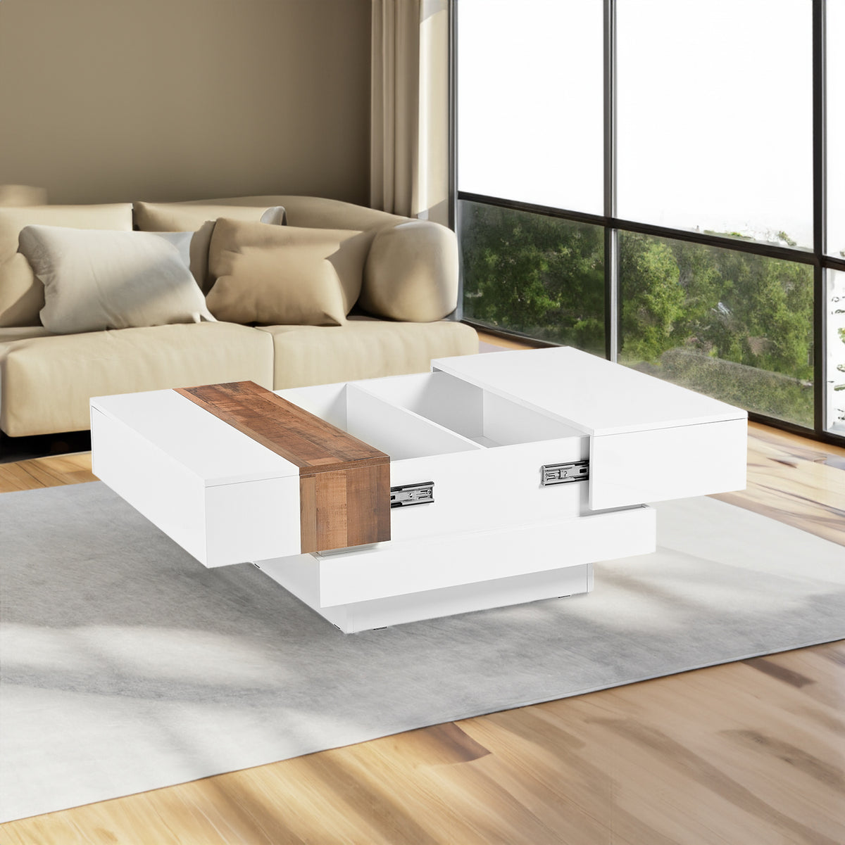 Modern Storage Coffee Table White