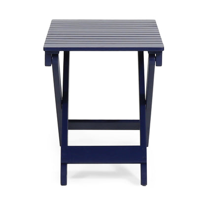 Outdoor Folding Dining Table Navy Blue Finish