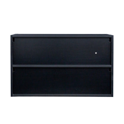 Black Glass Shoe Cabinet with RGB LED Illumination