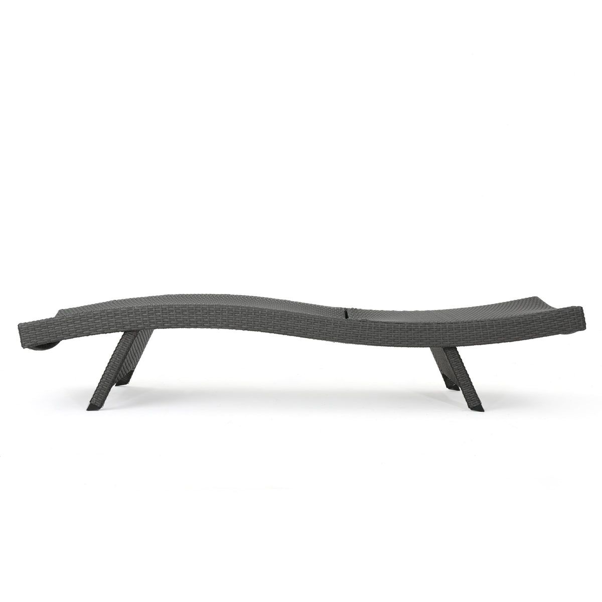 PE Wicker Chaise Lounge Gray
