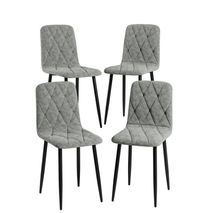 Upholstered Dining Chair Set (4 pcs) – Chrome Legs