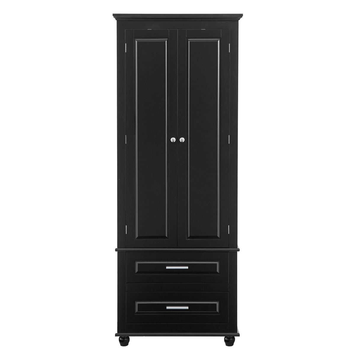 Tall Black Storage Cabinet with Drawers