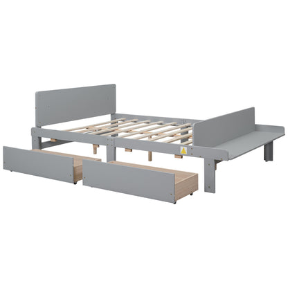Full Bed with Bench Grey