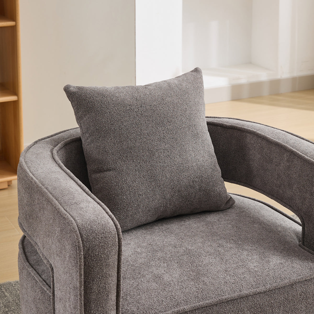 Swivel Accent Chair Charcoal Linen