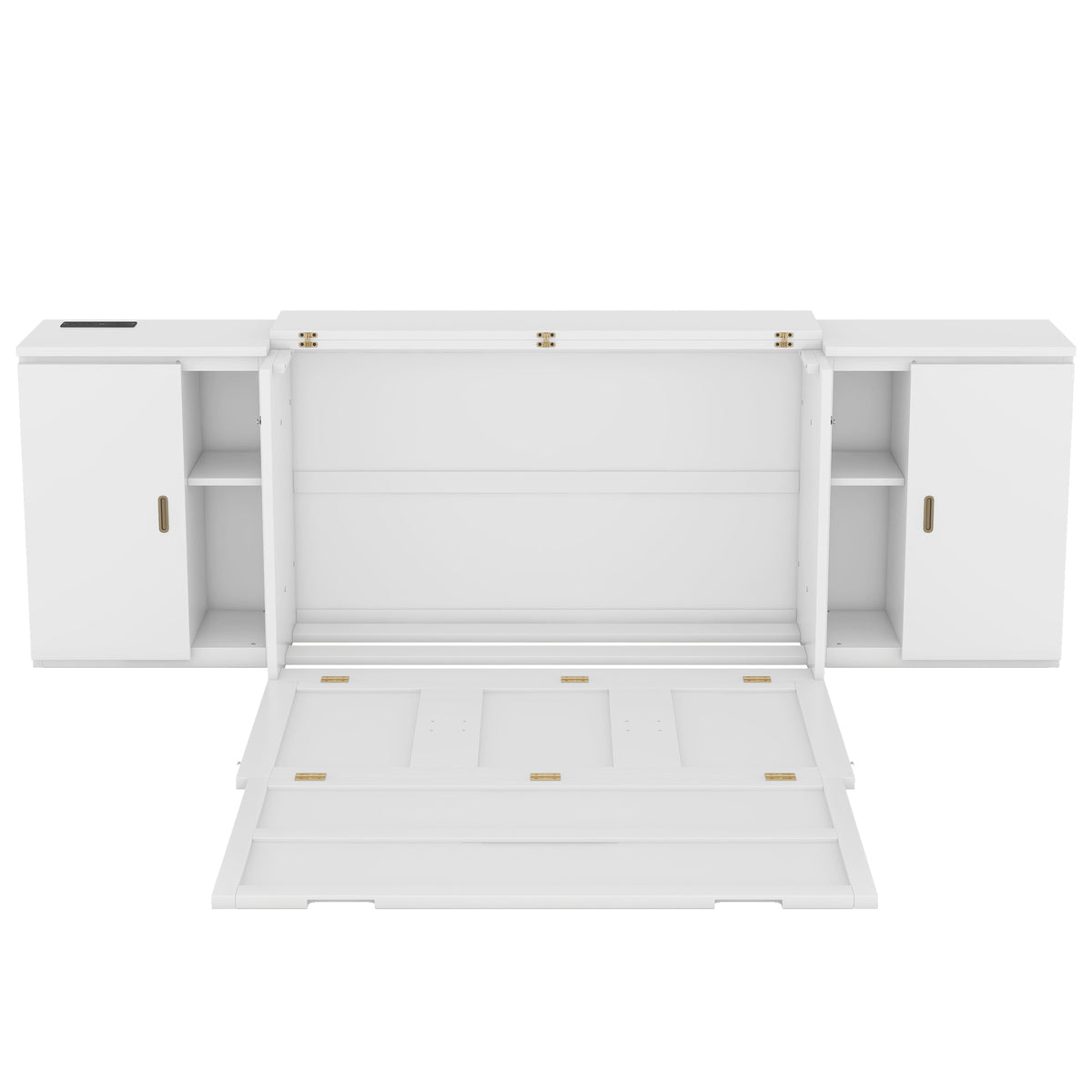 Full Size Murphy Bed with Storage and USB Ports