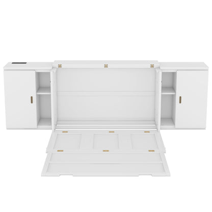 Full Size Murphy Bed with Storage and USB Ports