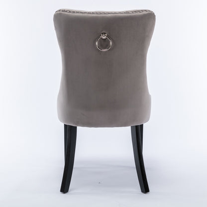 Nikki Tufted Linen Dining Chair Set (2 pcs) – Gray