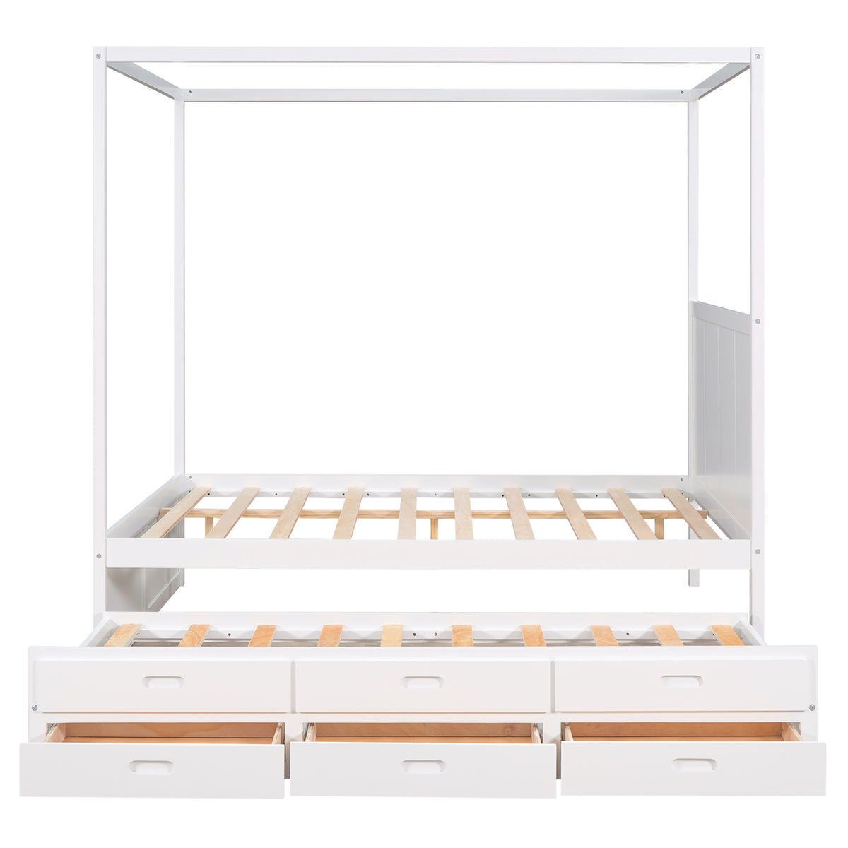 Queen Canopy Bed White