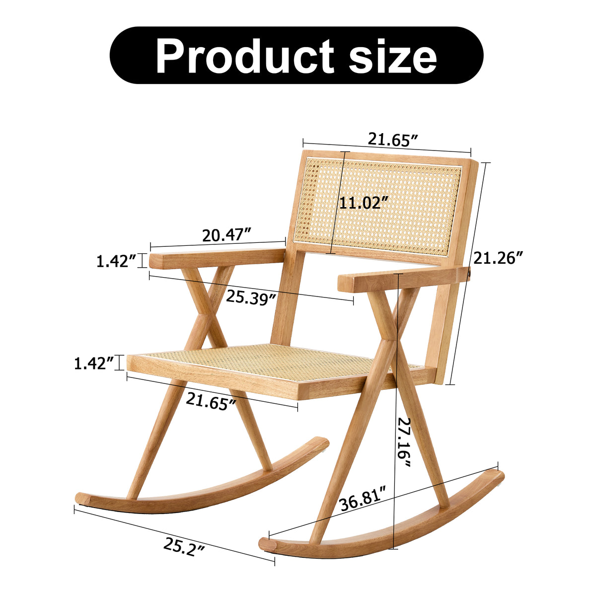 Outdoor Rattan Rocking Chair – Gray Wicker