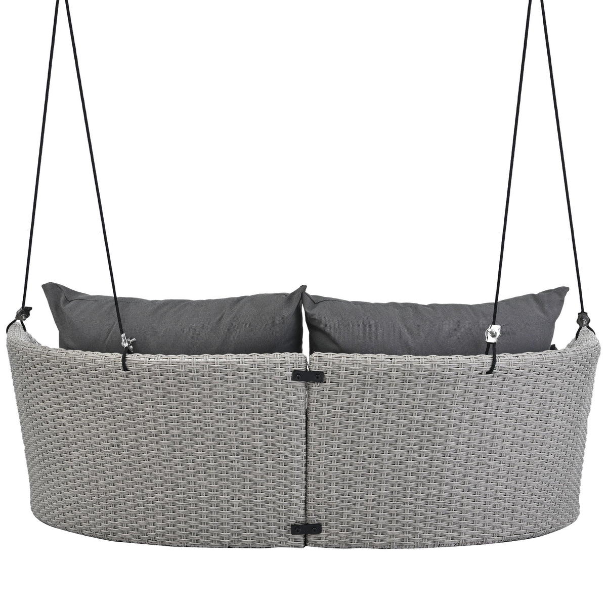 Hanging Swing Chair with Ropes Wicker Cushion